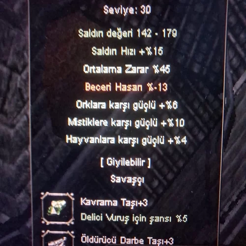  +9 KDP 45 ORTA +3 TAŞLI  5 EFSUN  Ork 6Mistik 10 Hayvan 4